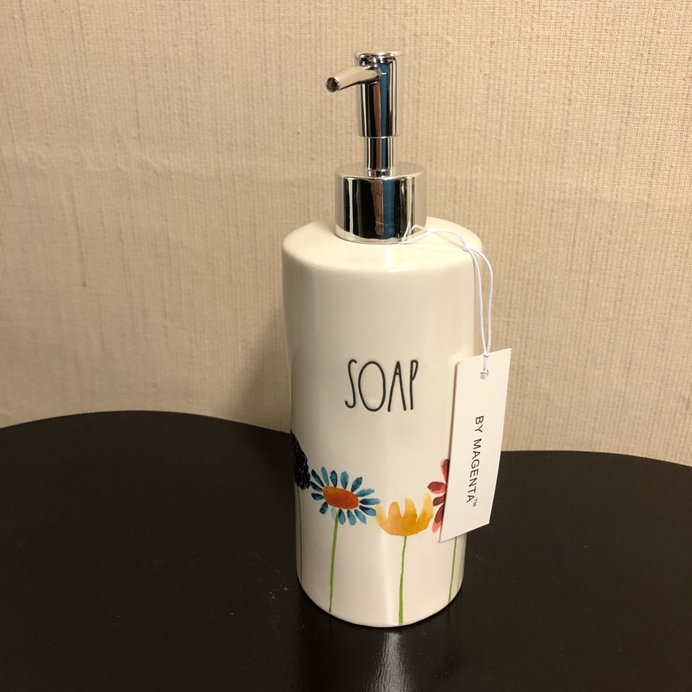 Rae Dunn “SOAP” Floral Dispenser New